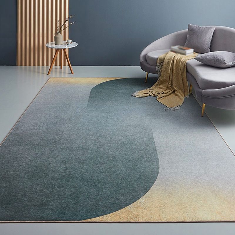 Green Parlour Rug Contemporary Abstract Rug Chenille Anti-Slip Backing Washable Area Carpet