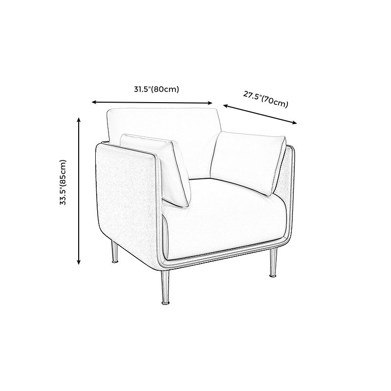 Contemporary Fabric Cushions Sofa 33.46"High Pillow Top Arm Sofa for Restaurant