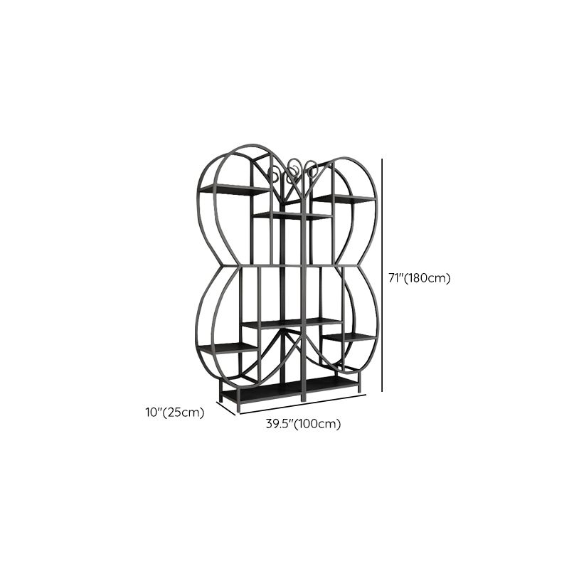 Industrial Open Back Bookshelf Freestanding Metal Book Shelf