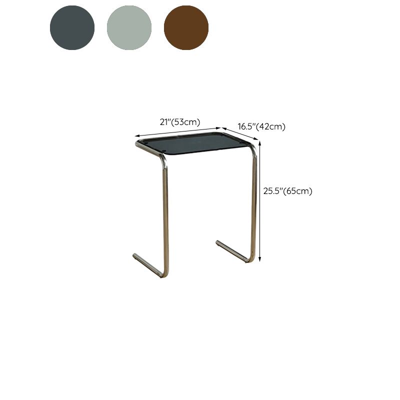 Modernistic Metal C Side Table Glass Top Side End Table for Living Room