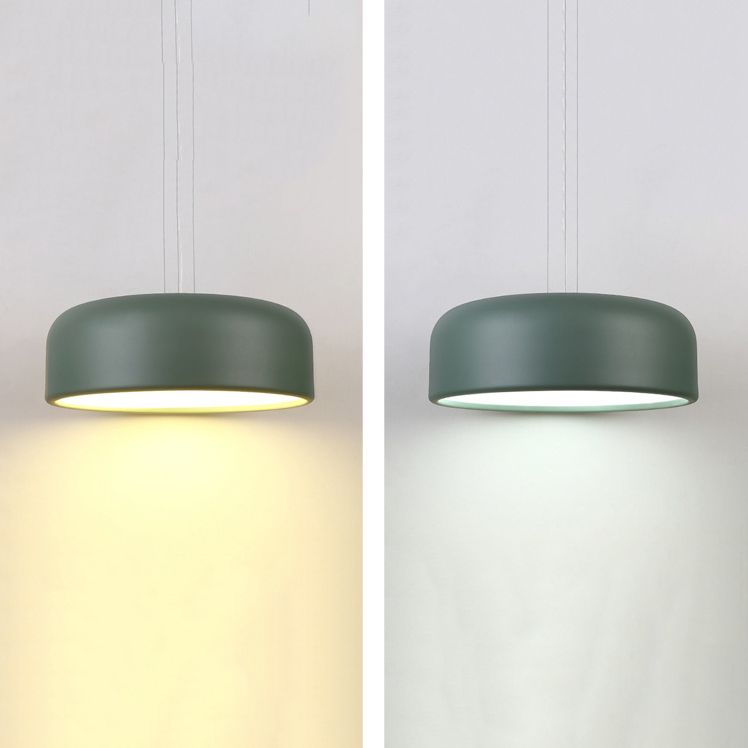 Drum Shade Pendant Lighting Macaron Metal 3-Bulb Plafond Plafonnement