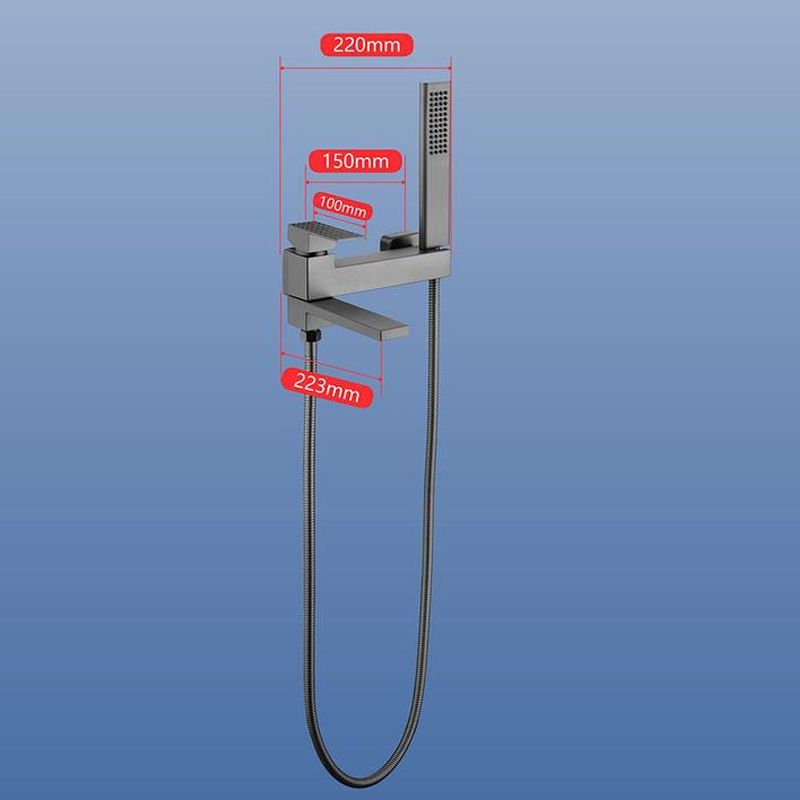 Contemporary Wall Mounted Metal Tub Filler Low Arc Lever Tub Faucet Trim