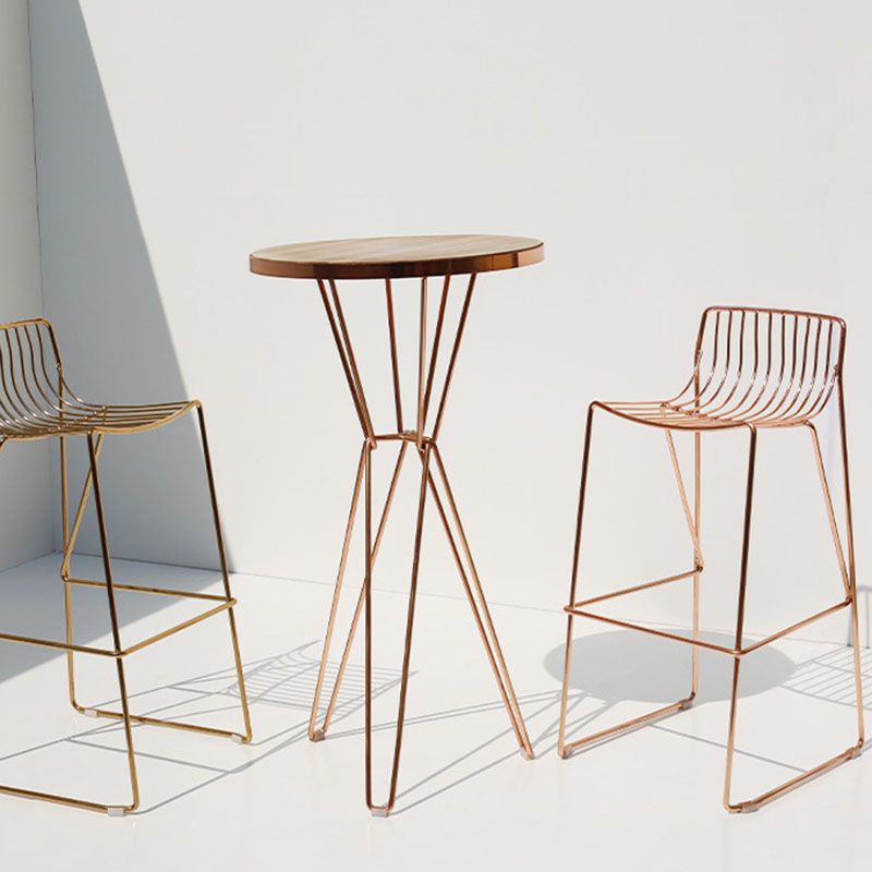 Tabourets de comptoir en acier de style moderne avec repose-pied et tabouret de bar à thé de lait de lait 30 pouces
