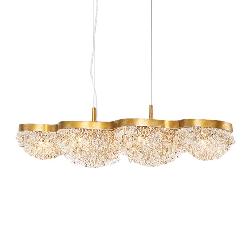 Contemporary Style Dome Island Lighting Ideas Crystal 4 Light Island Lights