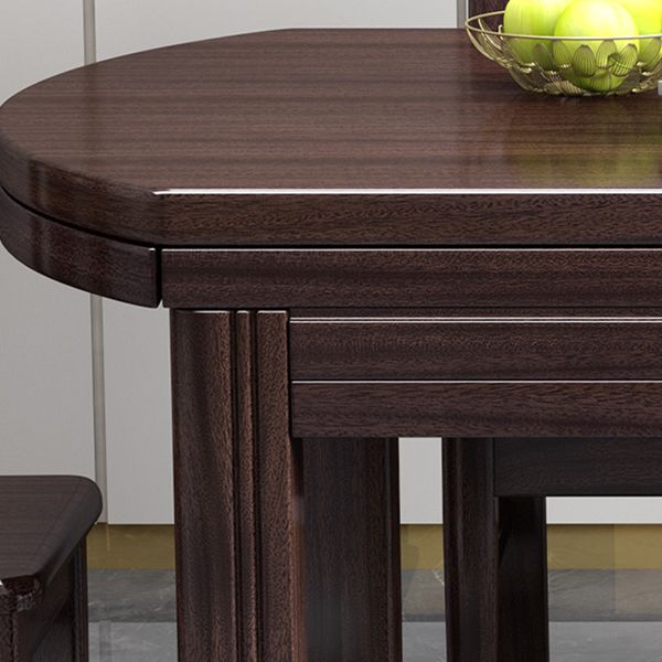 Extendable DiningTable Set 5/7/9 Pieces with Wood Base Kitchen Furniture Set