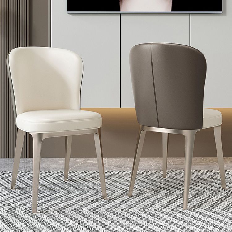 Glam Style Upholstered Parsons Metal Legs Home Dining Side Chair