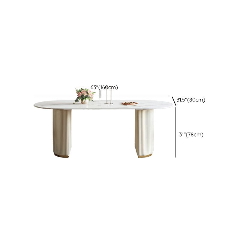 Dining Room Dinner Kitchen Table Modern Pedestal Stone Dining Table