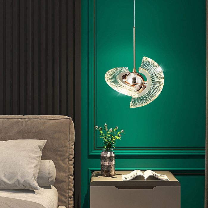 1-Light Acrylic Suspended Lighting Fixture Modern Pendant Light Kit for Dining Room