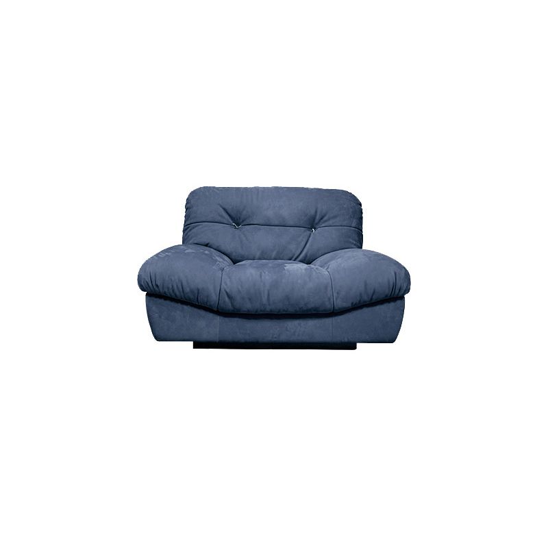 Modern Style Pine Material Base Cloth Art & Deerskin Blue Rectangular Armrest Sofa