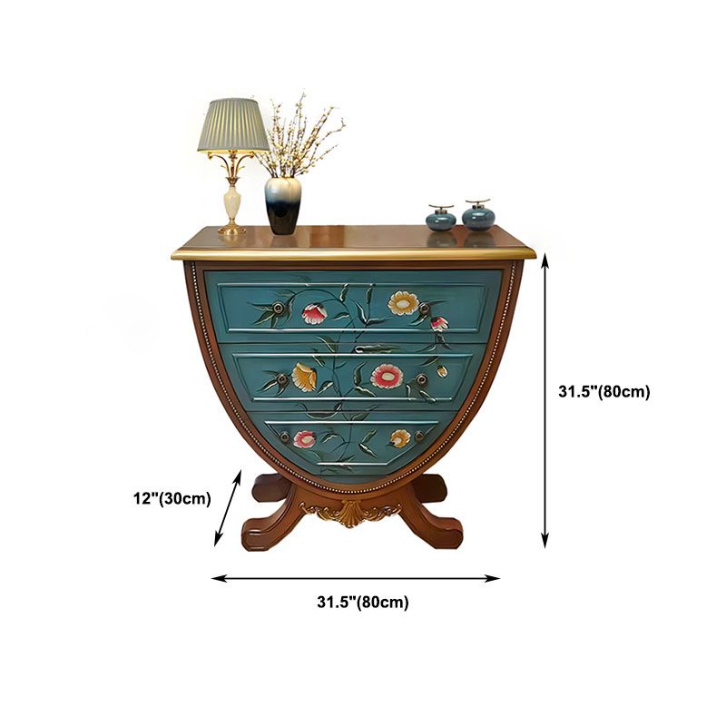 American Traditional Dresser Solid Wood Storage Chest with 3 Drawers