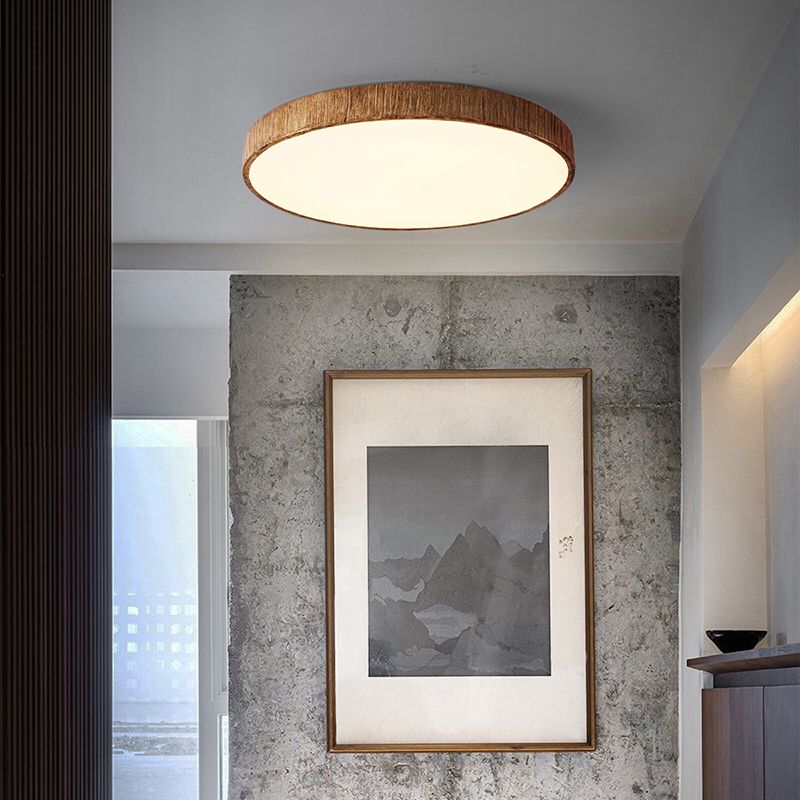 Contemporary LED Geometric Ceiling Flush in Brown Resin and Acrylic Flush Mount