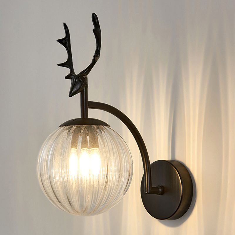 Moderna nórdica estilo esférico esférico lámparas de vidrio 1 apliques de pared ligeros para sala de estar