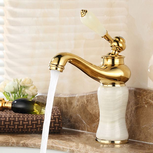 Glam Vessel Sink Faucet Lever Handle Low Arc Vessel Sink Bathroom Faucet