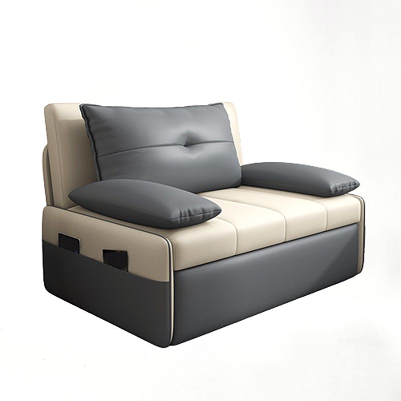 Scandinavian Sleeper Sofa Light Gray Sofa Bed with Detachable Mattress