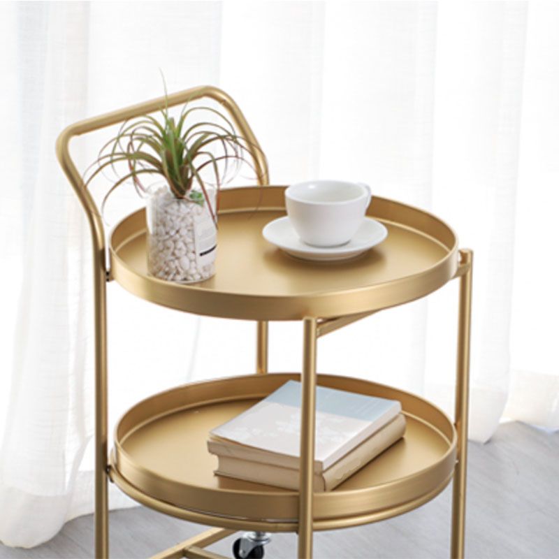 15.75 inch Wide Mid-Century Side Table Double Tier Round Side End Table
