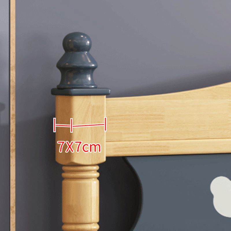 Scandinavian Solid Wood with Headboard Camelback Panel Standard Bed