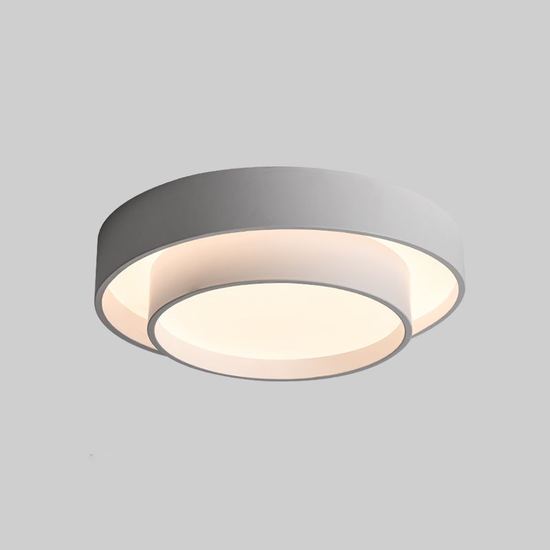 Lámpara de techo LED de hierro lacado, montaje empotrado circular de acrílico de estilo minimalista moderno