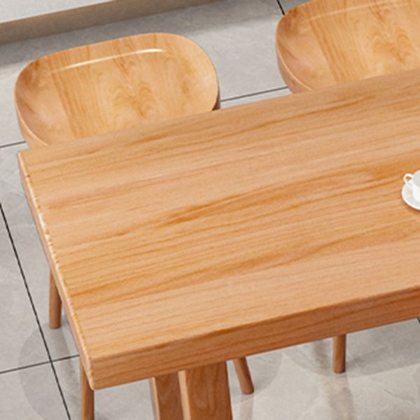 Modern Solid Wood Bar Table Natural Rectangle Bar Table for Kitchen Living Room