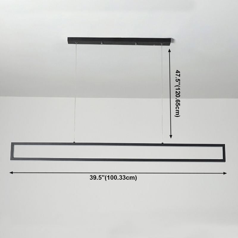 Rechthoek eiland kroonluchter licht modern metalen hangende kroonluchter