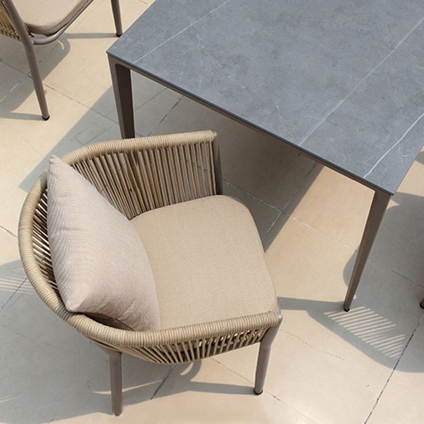 Bohemian Style 1/4/5/7 Pieces Dining Set Stone Dining Table Set for Outdoor