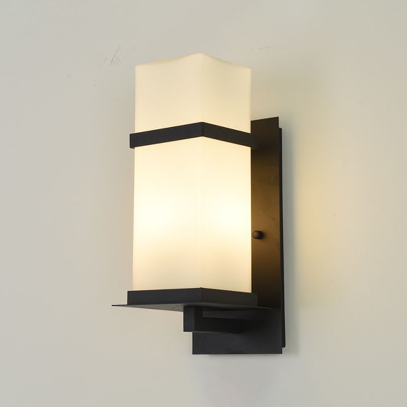 Contemporary Wall Sconce Glass Outdoor Wall Light Fixture for Courtyard