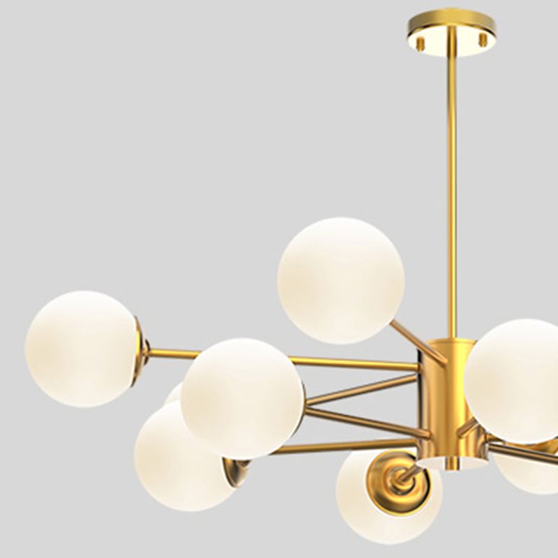 Nordic Style Molecular Styling Chandelier White Glass Orb Multi-light Pendant Lamp for Dining Room