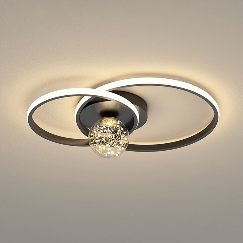 1-Luz de techo de color negro Montura de LED de metal de montaje en negro de techo para dormitorio