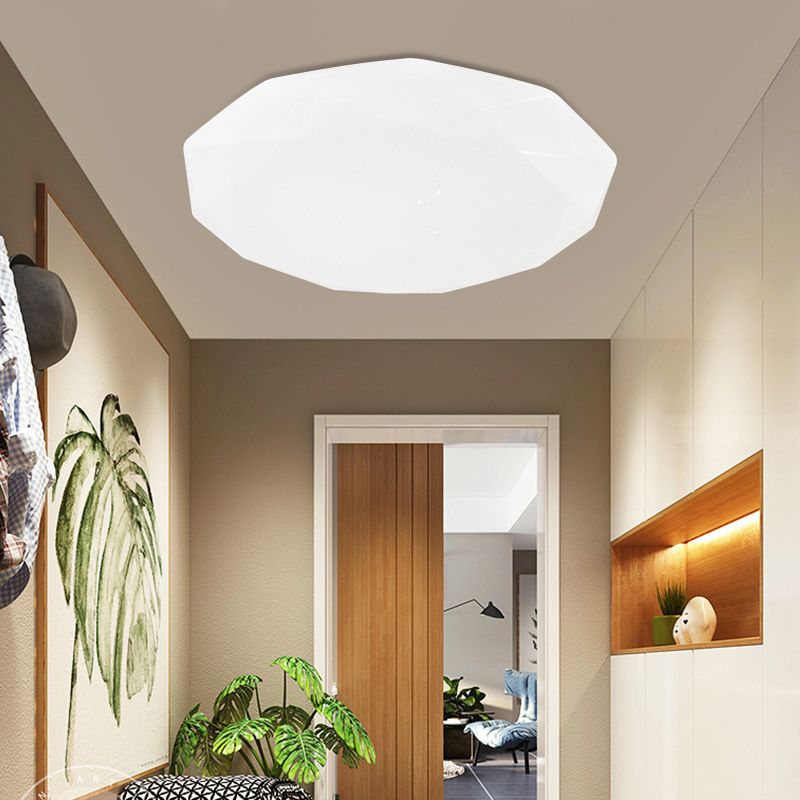 White LED Ceiling Light Modern Ceiling Mount Light with Acrylic Shade for Balcony