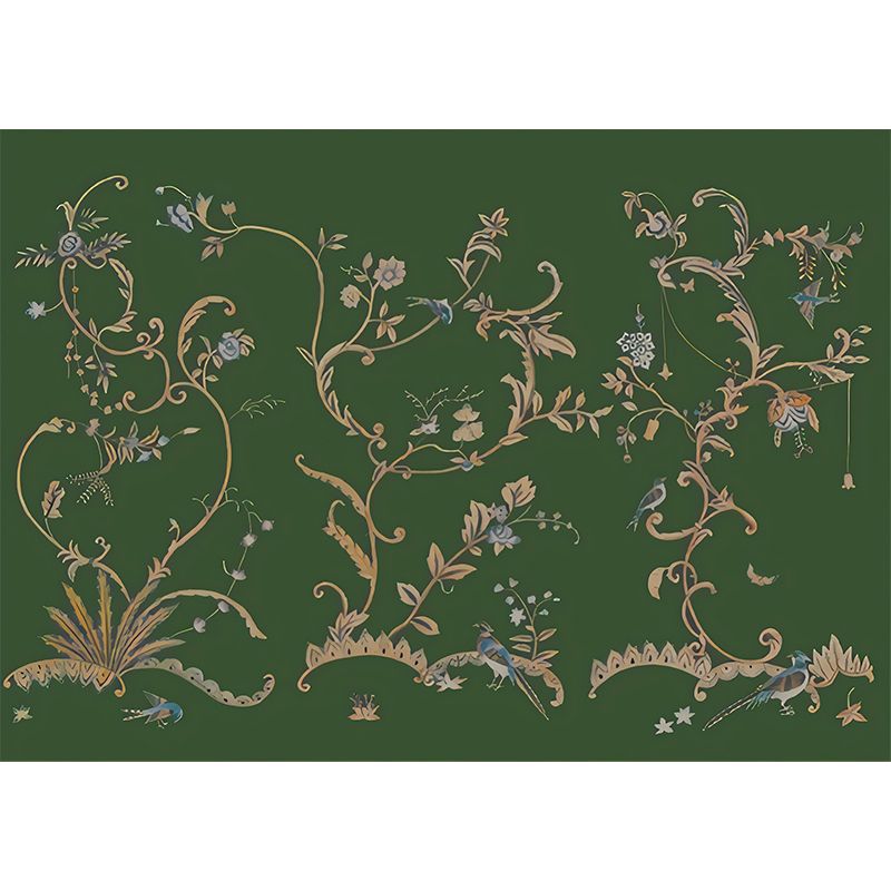 Rustikales Wandbild in dunkler Farbe, großes Wirbelblumen-Wanddekor für Zuhause, Vliesstoff