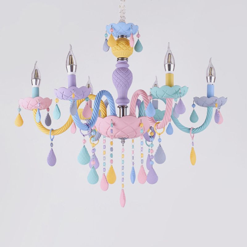 Bunte Metall Kronleuchter anheizt helle gebogene Arme moderne Stil Multi -Lichter -Federung Licht