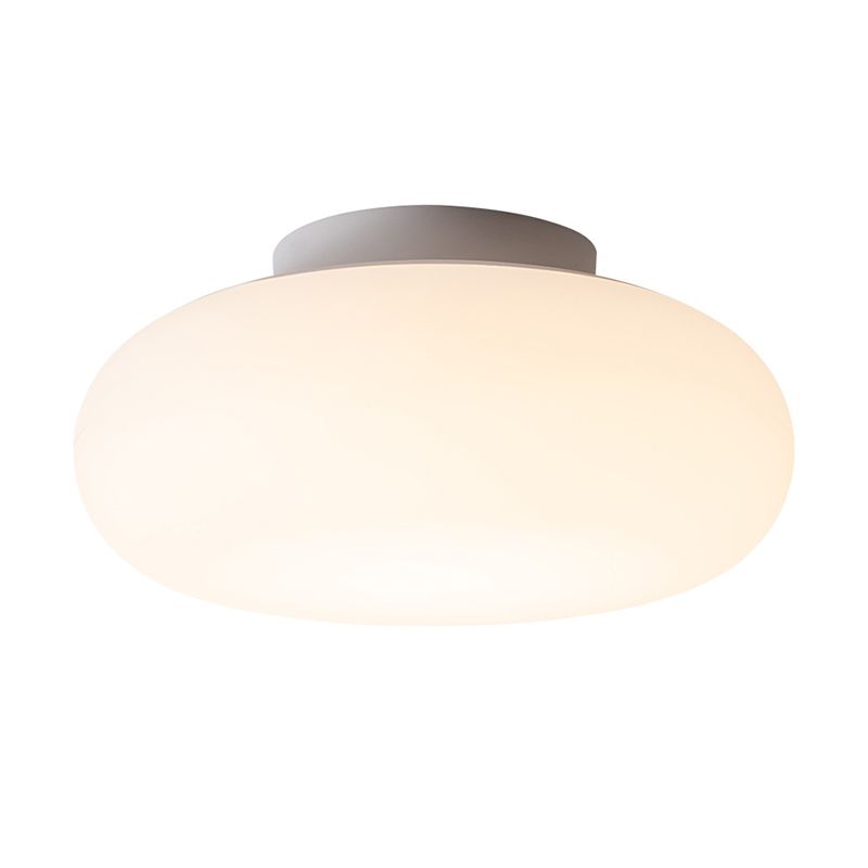 Single White Modernism Flush Mount Lighting LED Ceiling Light for Foyer