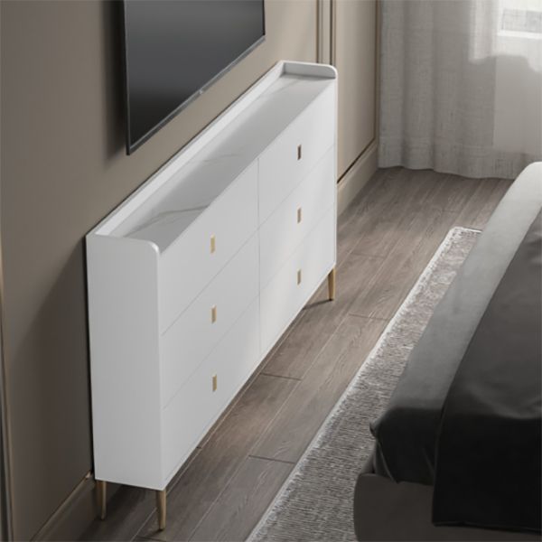 Modern Storage Chest Dresser Stone Storage Chest with 6 Drawers