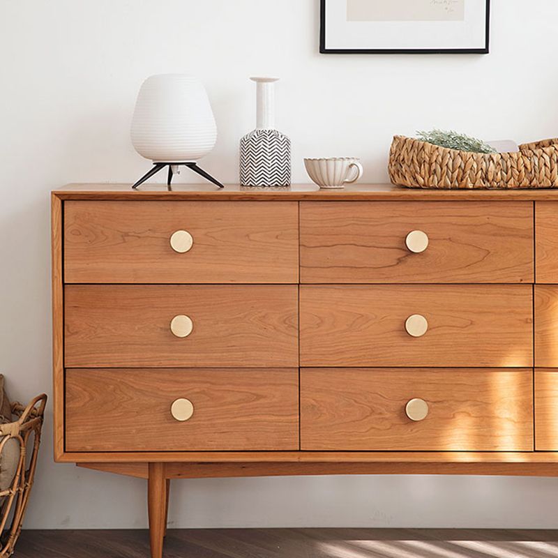 Contemporary Rectangle Wood Accent Cabinet Knobs Cabinet with Drawer