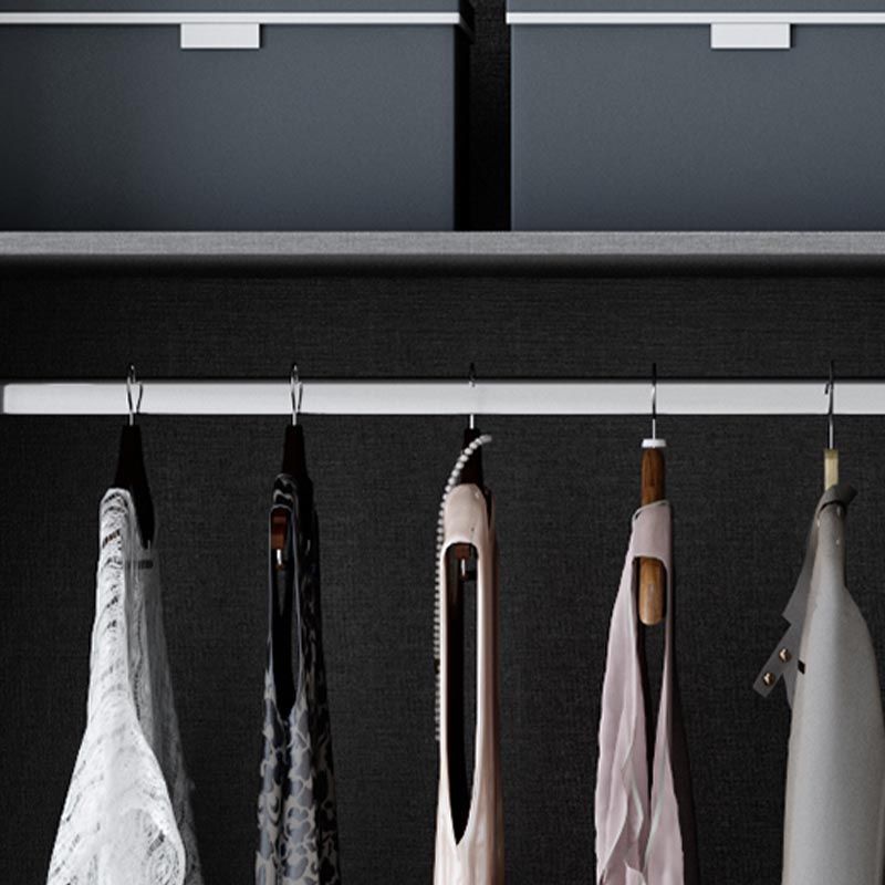 Contemporary Style Gray Colour Wardrobe Wood Soft Close Drawer Wardrobe Closet