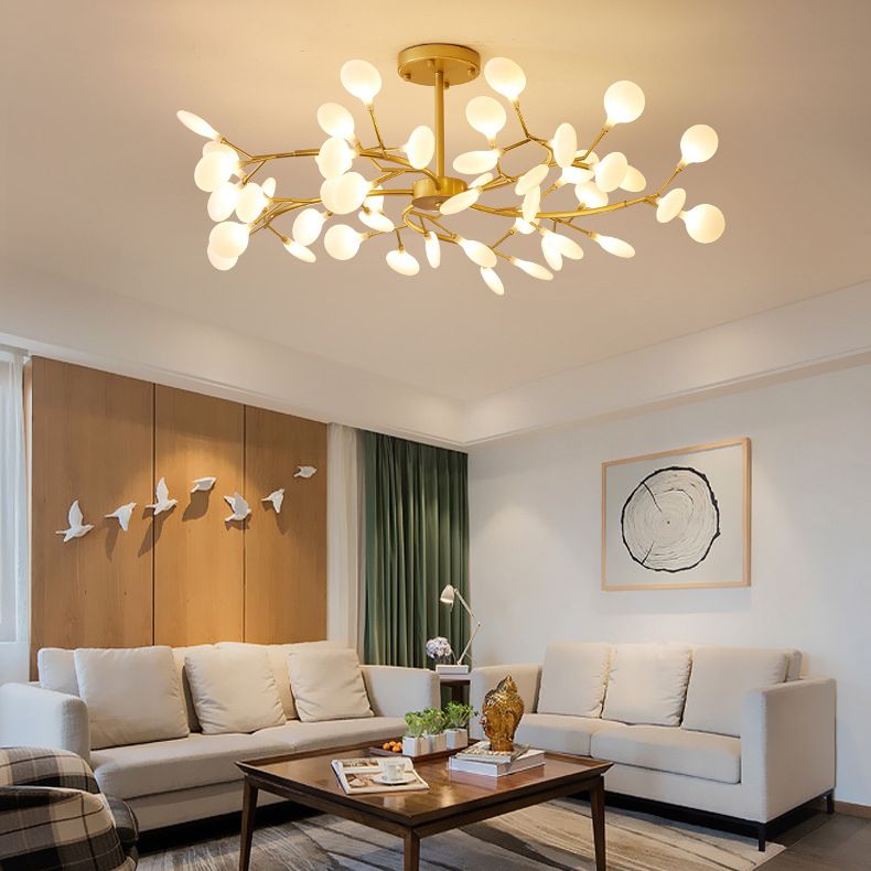 Branches Living Room Ceiling Chandelier Metal Minimalistic Chandelier Lighting Fixture