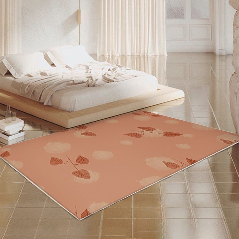 Dark Brown Modern Rug Polyester Contrast Color Rug Washable Rug for Living Room