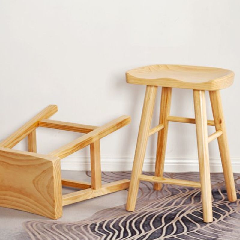 Modern Armless Backless Counter Stool Wood Cashier Bar Stool with Seat and Pedal