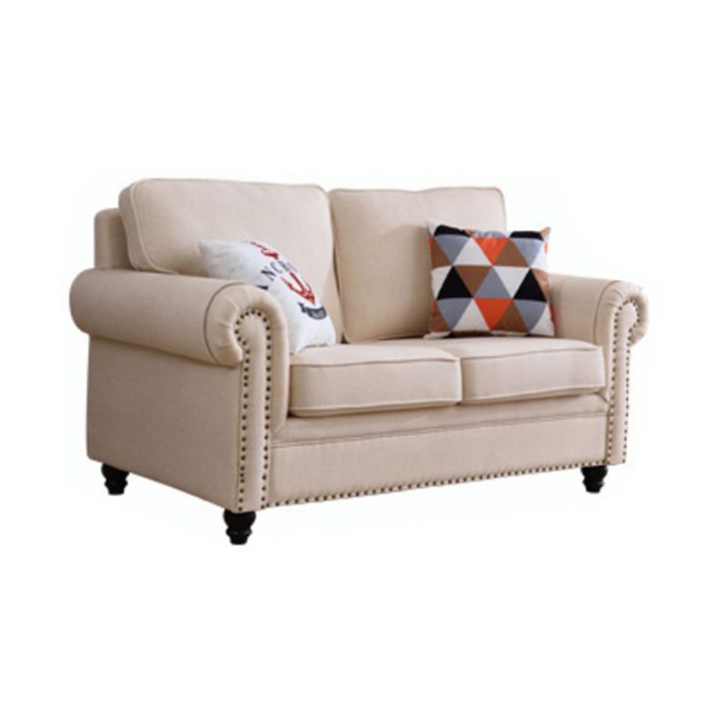 Modern Rolled Arm Standard Sofa with Loose Back Sofa for Apartment, Living Room