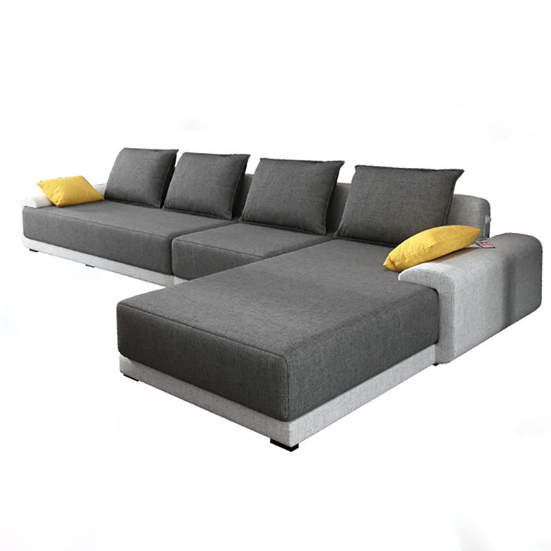 Contemporary Loose Back Removable Cushions Sofa with Reversible Chaise