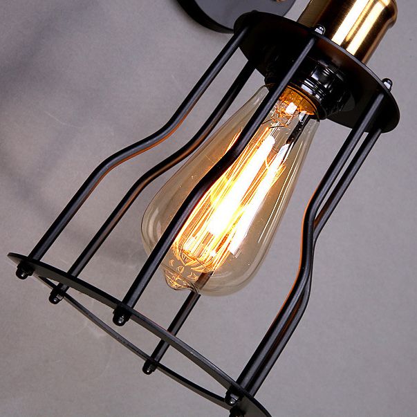 Innen- oder Outdoor -Wandleuchte Vintage Industrial Wall Light im Metallkäfig