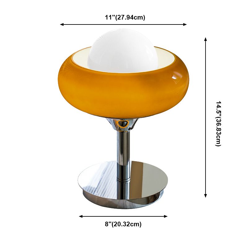1 lampada da tavolo sfera leggera lampada da comodino in vetro contemporaneo in giallo