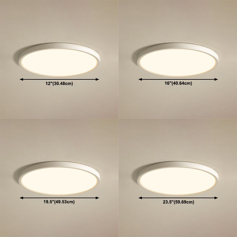 Round Ceiling Light Acrylic Simplicity LED Flush Mount Ceiling Lamp Fixture in White