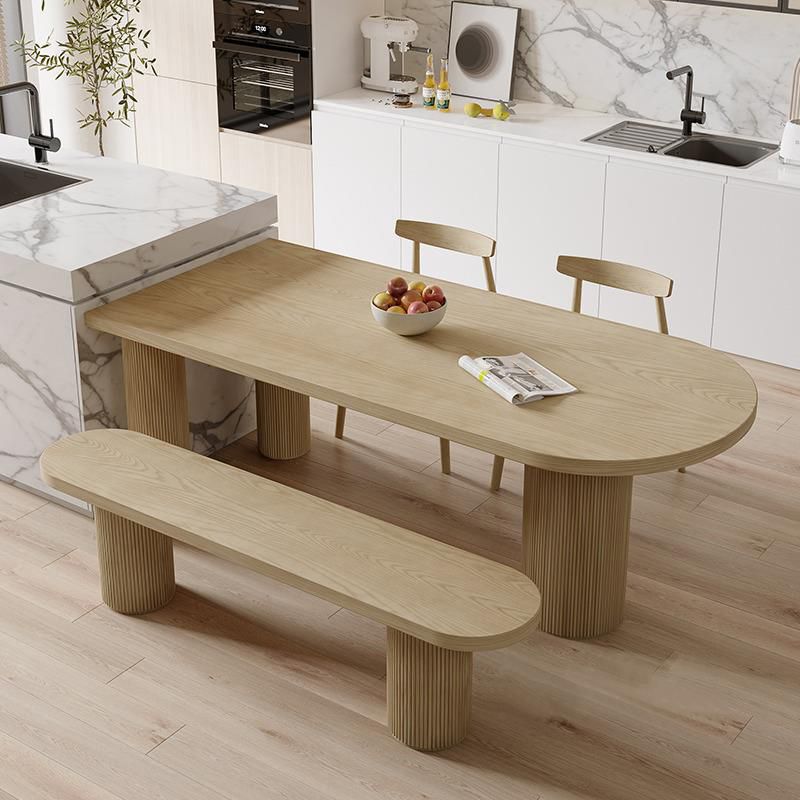 Modern Pine Wood Dining Table with 3 Legs Table for Dining Room