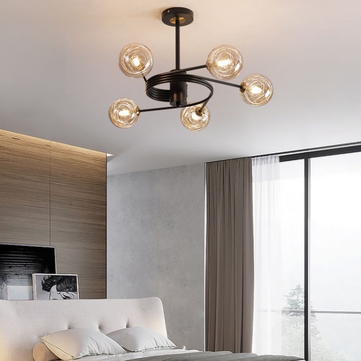 Modern Led Chandeliers Pendant Light Globes Hanging Ceiling Lights Clear Glass