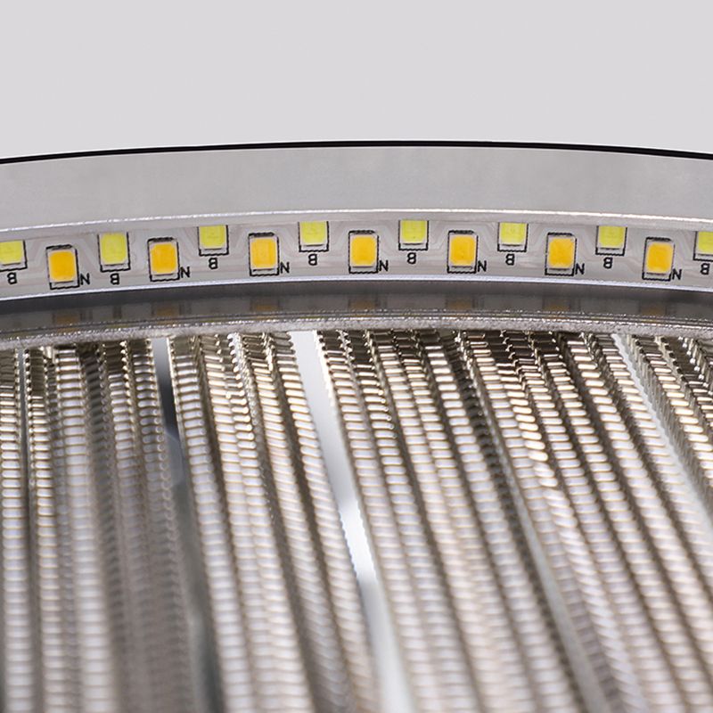 Lámpara de lámpara de lámina de cubierta de metal circular de estilo posmoderno accesorio de iluminación colgante de sala de estar con LED SMD de 3 colores