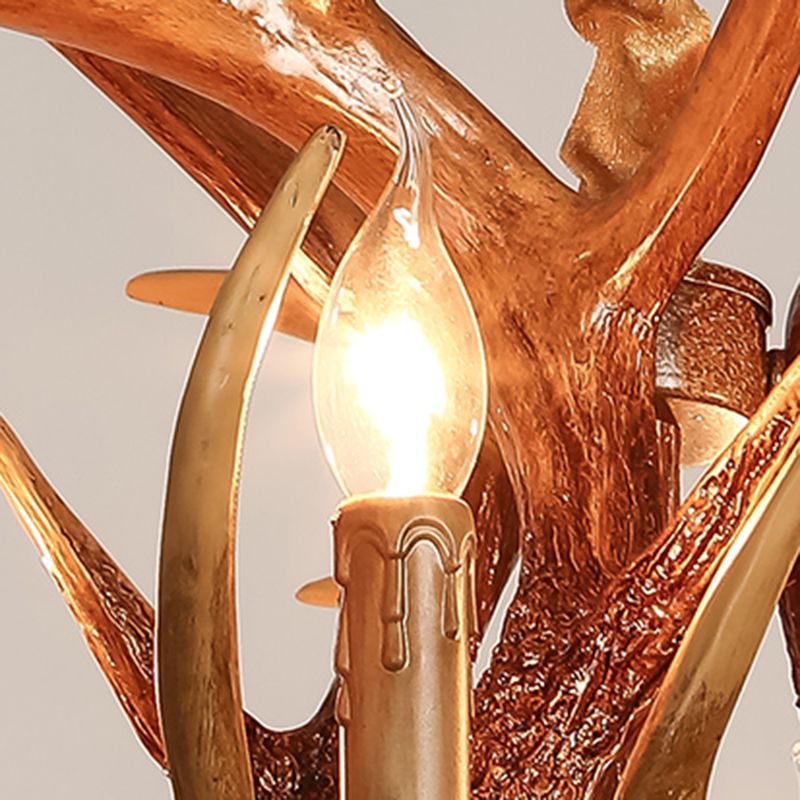 Rustic Antler Chandelier Light Fixtures Multi-Head Chandelier Pendant Lamp for Restaurant