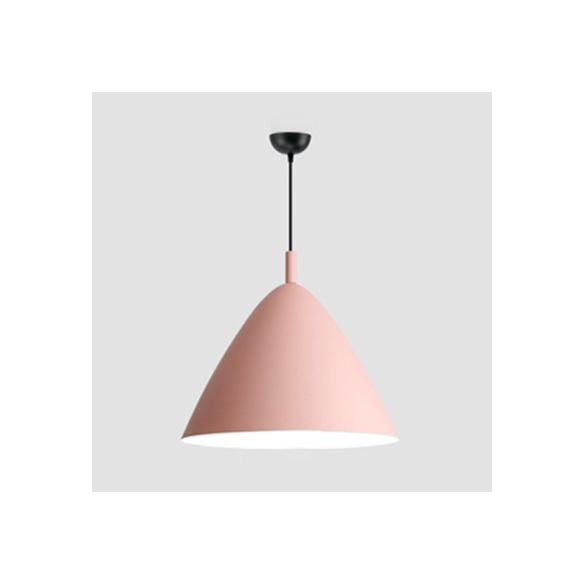 Nordic Candy Colored Pendant Fixture Pyramid Shade 10.5/13/16 Inch Wide One Light Aluminum Hanging Light for Cafe