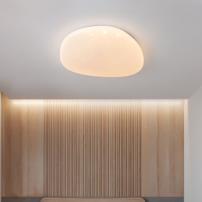 White Geometric Ceiling Light Nordic-Style LED Acrylic Flush Mount Ceiling Light