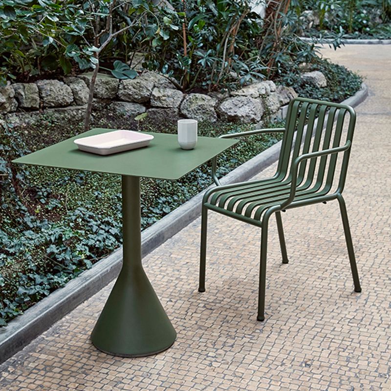 Iron Courtyard Table Set Circular with Armchair, 29.1-inch High