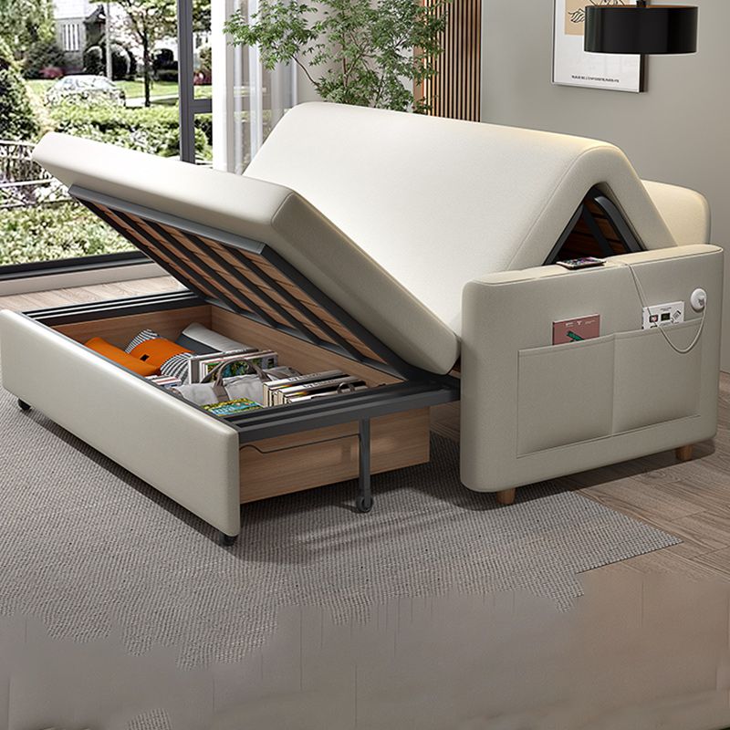 31" Wide Scandinavian Futon Sofa Bed White Futon Sleeper Sofa